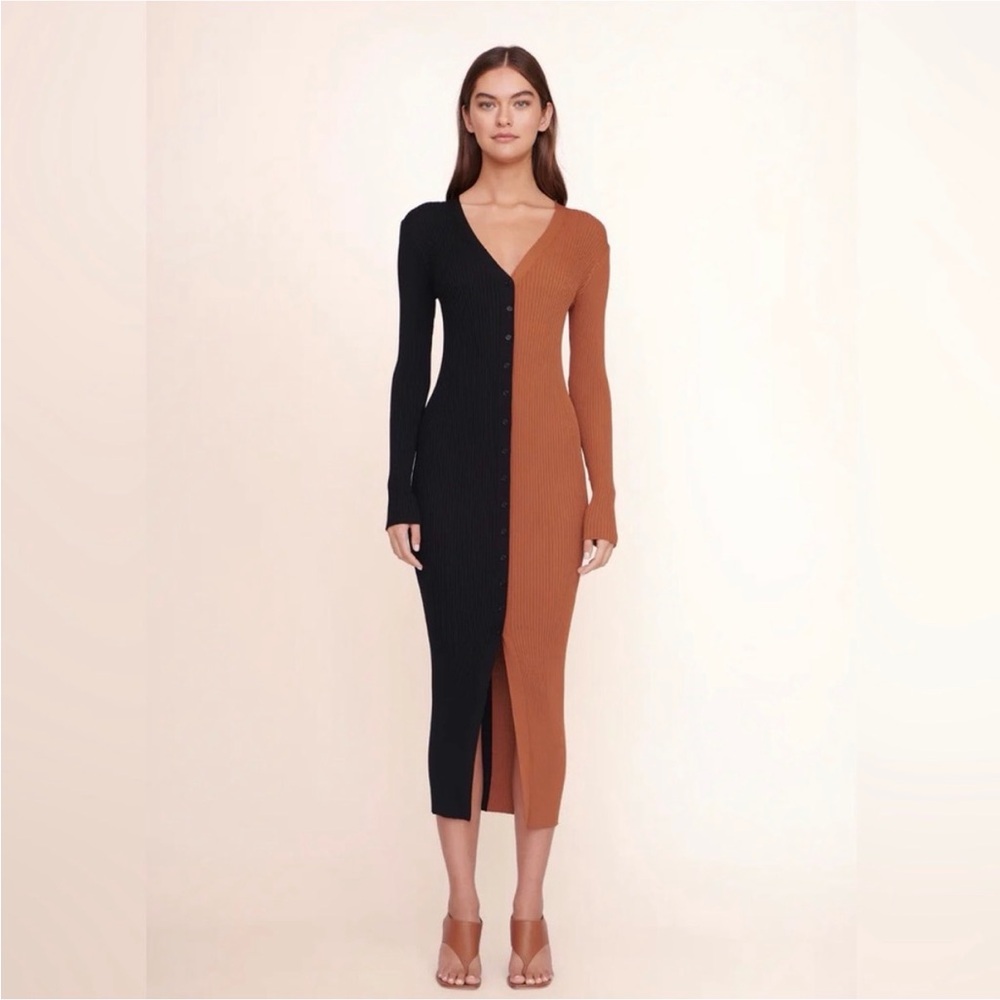 Staud Shoko Sweater Dress in Tan and Black!!